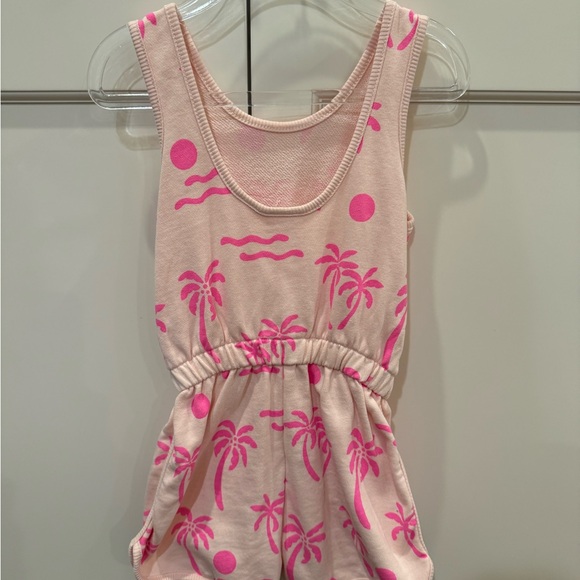 Zara Plush Palm Tree Jumpsuit Romper Hot Pink Tangerine Toddler Girls 3-4T - Picture 9 of 9